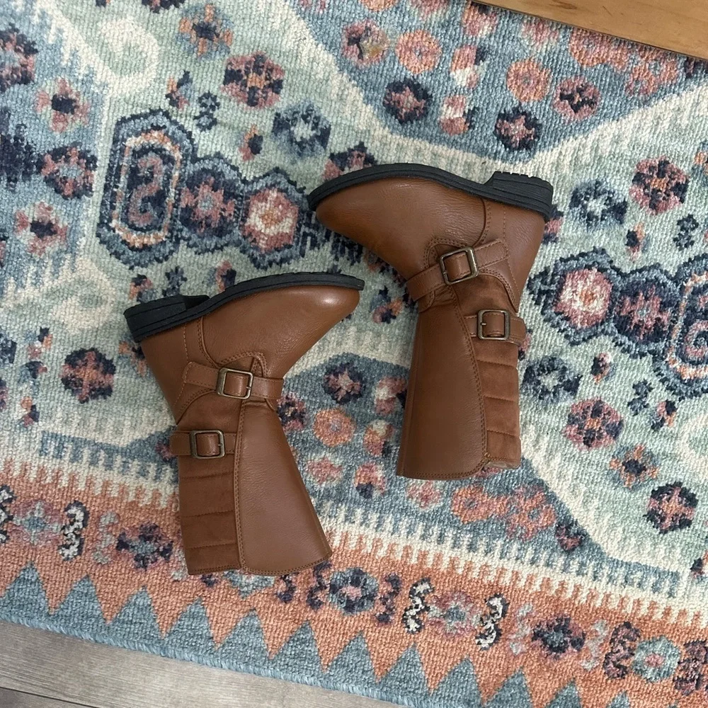 Rachel Toddler Girl Knee High Boots Brown Lil Katerina Side Zip Boots Size 8